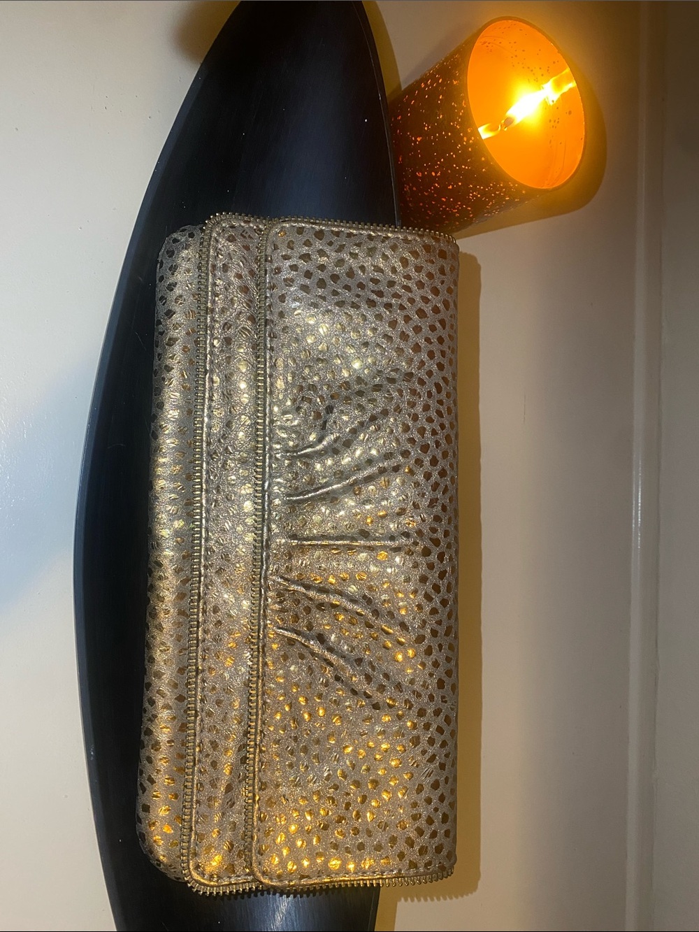 Lauren Merkin Vintage Metallic Gold Clutch.